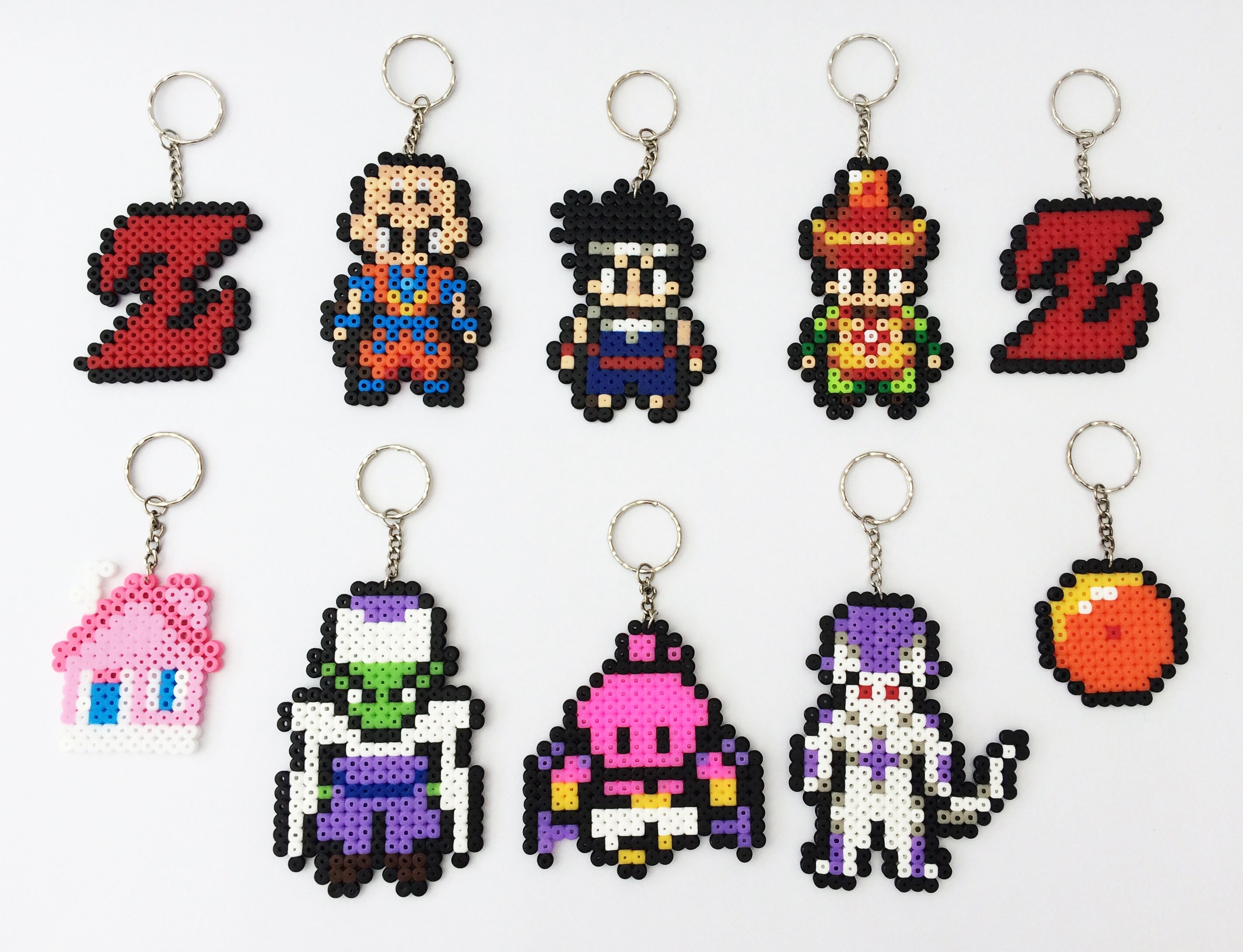 Dragonball Z Hama Perler Bead Keyrings Bag Charms Dragonball