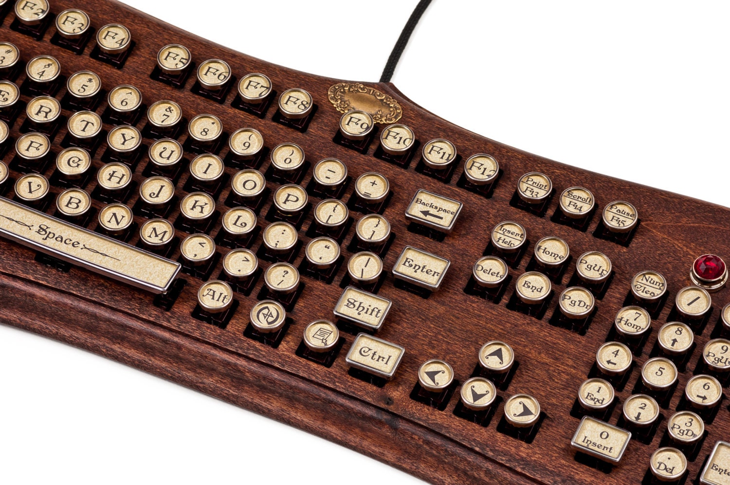 The Diviner Keyboard Datamancer Wooden Steampunk Keyboard