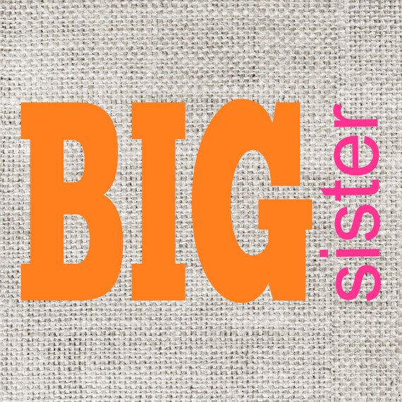 instant download big sis sister gift printable diy iron on to