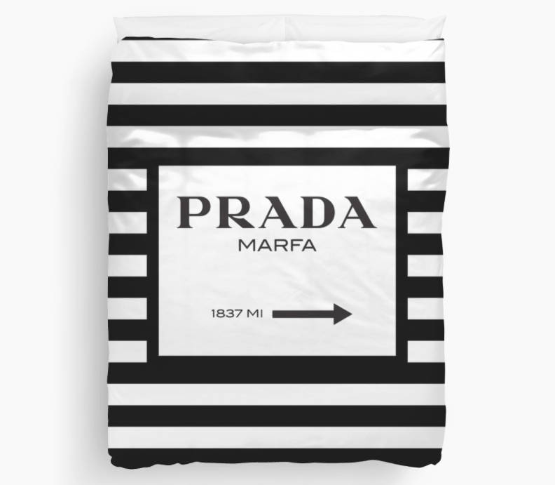 Prada Marfa Duvet Cover, Black and White Striped Bedding, Twin, Queen, King Duvet Cover, Fashion Decor, Dorm Bedding, Girls Bedroom Decor