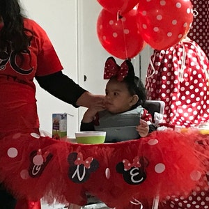 Minnie Mouse High Chair Tutu Birthday Party