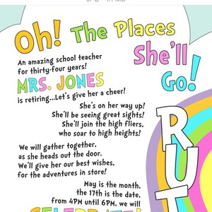 Oh The Places You'll Go baby shower invitation