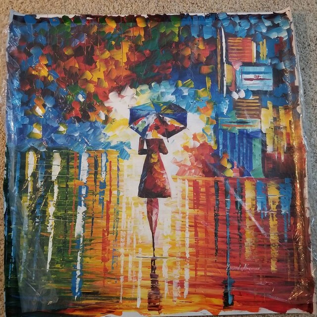 Woman With Umbrella Art Figure Oil Painting On Canvas By