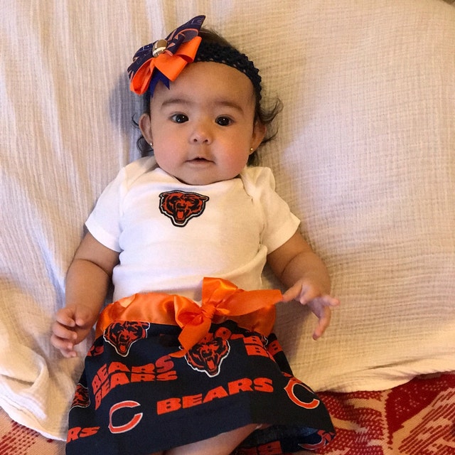 Chicago Bears inspired baby girl outfit