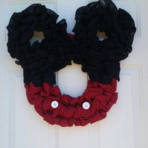 Disney Inspired Mickey Mouse Burlap Door Wreath