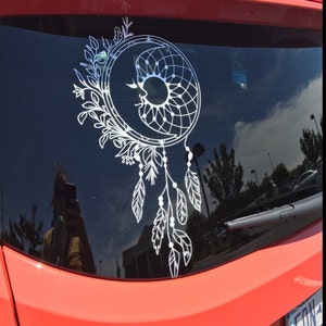 Moon Dream Catcher Feathers Vinyl Decal Dreamcatcher Mandala