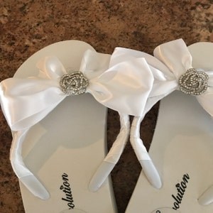 BEACH Wedding Flip Flops/WedgesBridal Flip Flops.NATURAL
