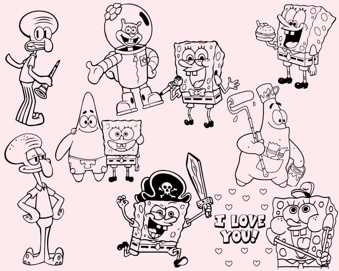 Spongebob Cutting Files and Clipart Svg Png Eps Dxf Jpg