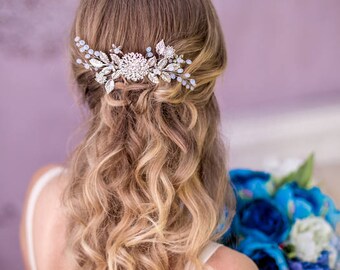 Bridal hair comb Crystal hair comb Wedding hairpiece Flower hair comb Wedding hair comb Bridal headpiece Bridal comb hairpiece silver comb