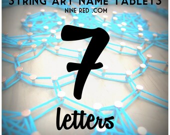 Modern String Art Wooden Name Tablet - 7 letters