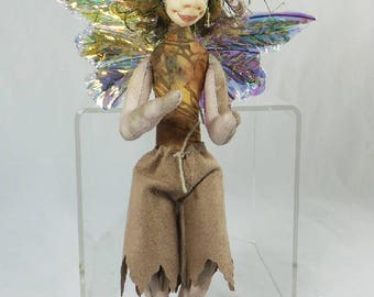 Art Doll-Gus the Sprite OOAK Cloth Doll Faery