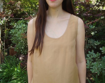 Vintage Gold Silk Tank L