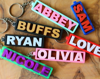 Multicolored Personalized Keychain - Custom Name Keychain - Custom Keychain - Personaliized Gift - Personalized Keyring