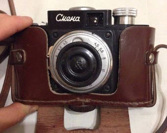Smena Soviet camera in the original case,USSR camera, vintage camera, the camera pre-war, vintage photo