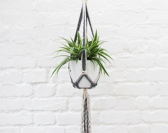 Macramé Plant Hanger - Denim Blue