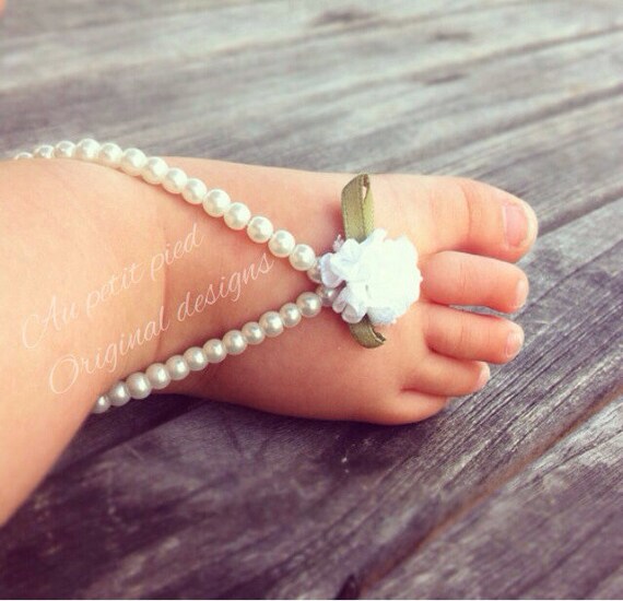 Baby barefoot sandals baby foot jewelry baby shoesflower
