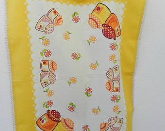 Vintage portuguese embroidered kitchen dish towel
