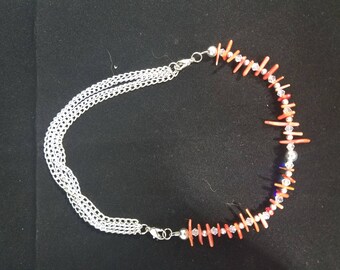 Coral/China glass convertible jewelry