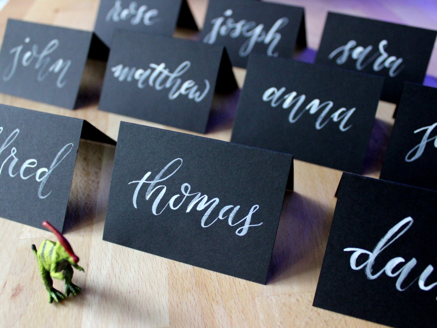 Black Place Cards Chalkboard Place Cards Hand Lettered