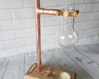 copper oil burner , bud vase , oil diffuser , essential oil diffuser