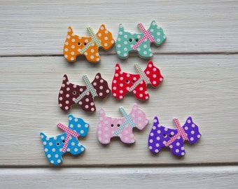 Wooden Buttons Puppy - 6 pcs