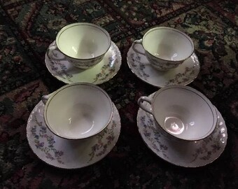 Vintage Pope Gosser Tea Cups & Saucers