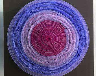 Felted circle wall piece, contemporary craft #SQ64