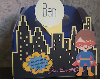 Superhero Personalized party favors boxes