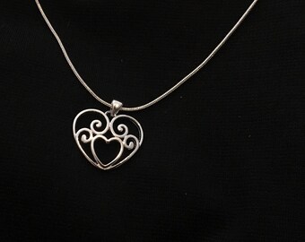 Abstract heart pendant necklace