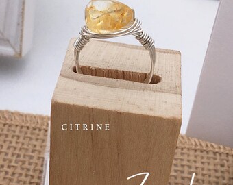 Citrine Wire Wrapped Ring
