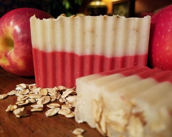 Handmade Apple Oatmeal Soap. Vegan-friendly, cruelty-free, artisan soap