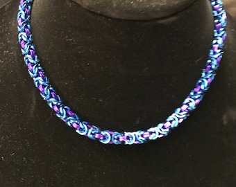 Beautiful Square-Link Byzantine Necklace