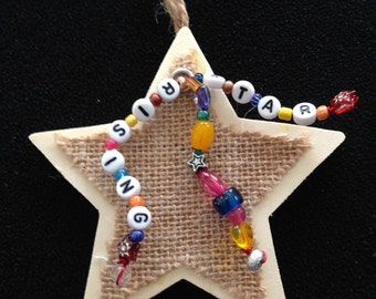 Mixed Media Star Christmas Ornament