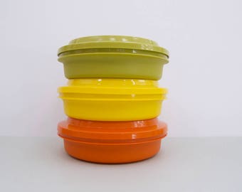 Tupperware canisters, set of three