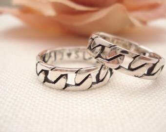 Chain link ring | Etsy