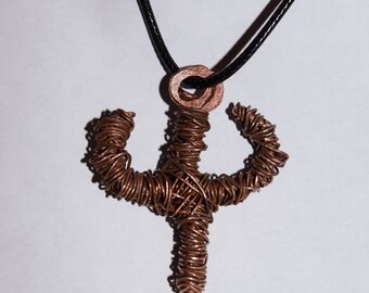 Copper Wire Saguaro Necklace