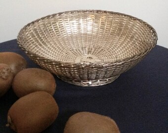 Christofle, Metal Weave Basket, Silver Fruit Basket, French Metal Basket, Old Silver