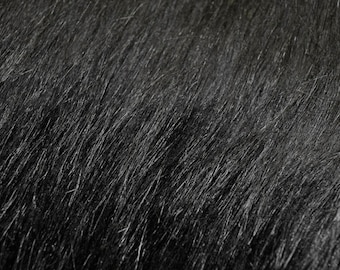 Fabric Fur artificial FU 11 black | Per Metre