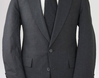 ON SALE Vintage Christian Dior Charcoal Pinstripe Wool Blazer/Jacket Slimfit 42 R