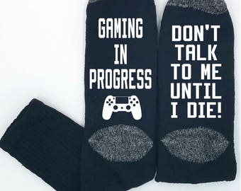 Gamer Socks, Funny Gift, Funny Socks, Gift for Him, Playstation, Gag Gift, Socks with Sayings, Novelty Socks, Mens Socks, Cool Socks, Fun