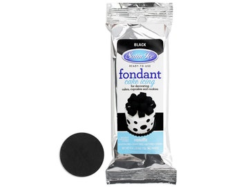 Black Satin Ice Fondant 4 oz