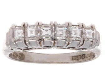Asscher Cut Diamond Platinum Ring