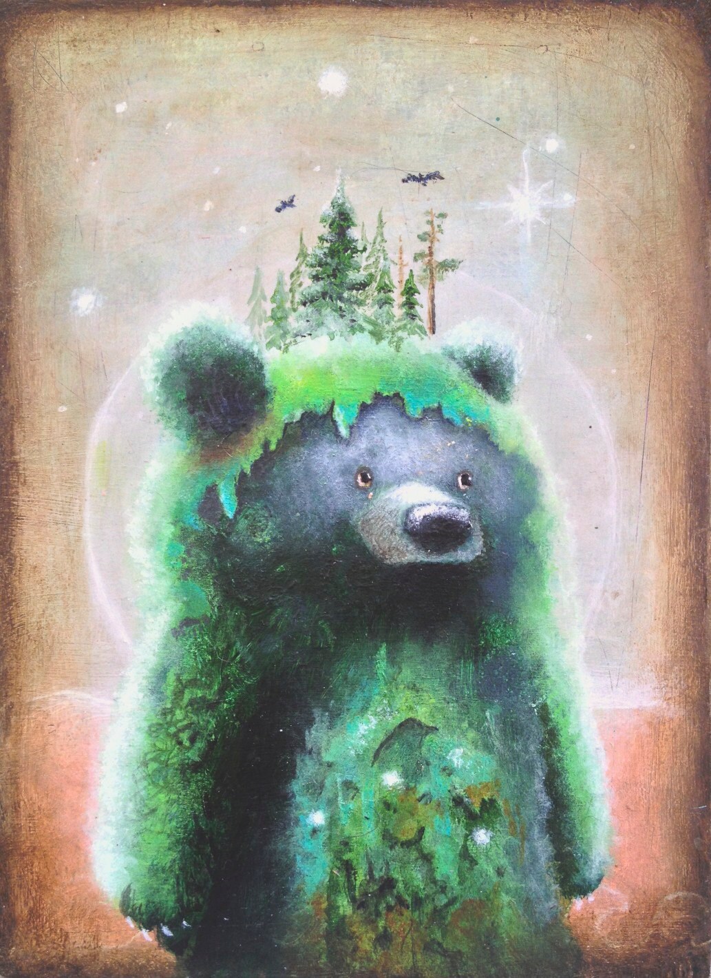 Bear Print Bear Art Print 8x10 Abstract Art