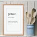 POTATO Funny Wall Art | Christmas Gift Idea | Definition Print | Home Decor | Printable Art | Instant Download PDF