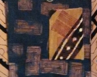 OOAK Demin bag w mud cloth front