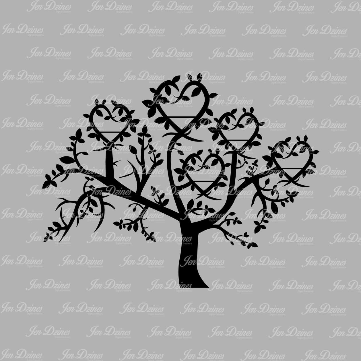 Download Family Tree 5 Names SVG DXF EPS family tree files family