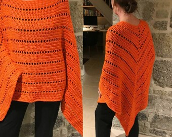 PDF pattern, Crochet, Chunky Poncho