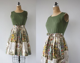 vintage 1960s dress / 60s wrap dress / Swirl wrap dress / 1960s day dress / 1960s house dress / 60s novelty print dress / medium large