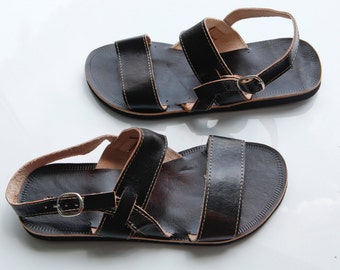 SALE Leather Sandals Dark Summer Greek Style Sandals COISAS "Handsome" CSLM014