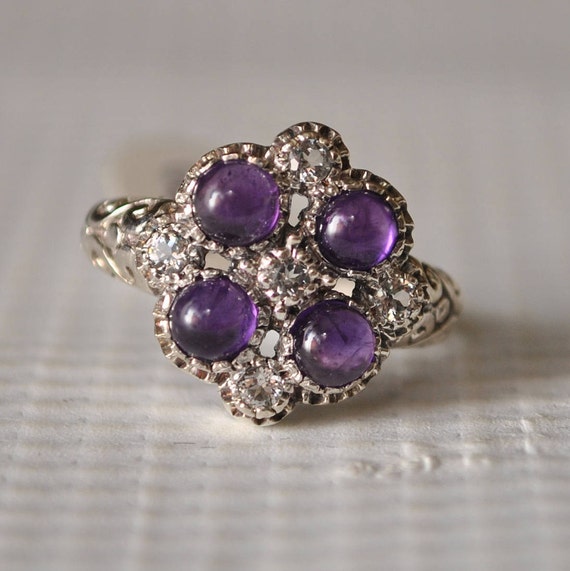 Sterling Silver Amethyst Ring Sz 6 #9852